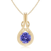 Round Tanzanite Solitaire Infinity Knot Pendant