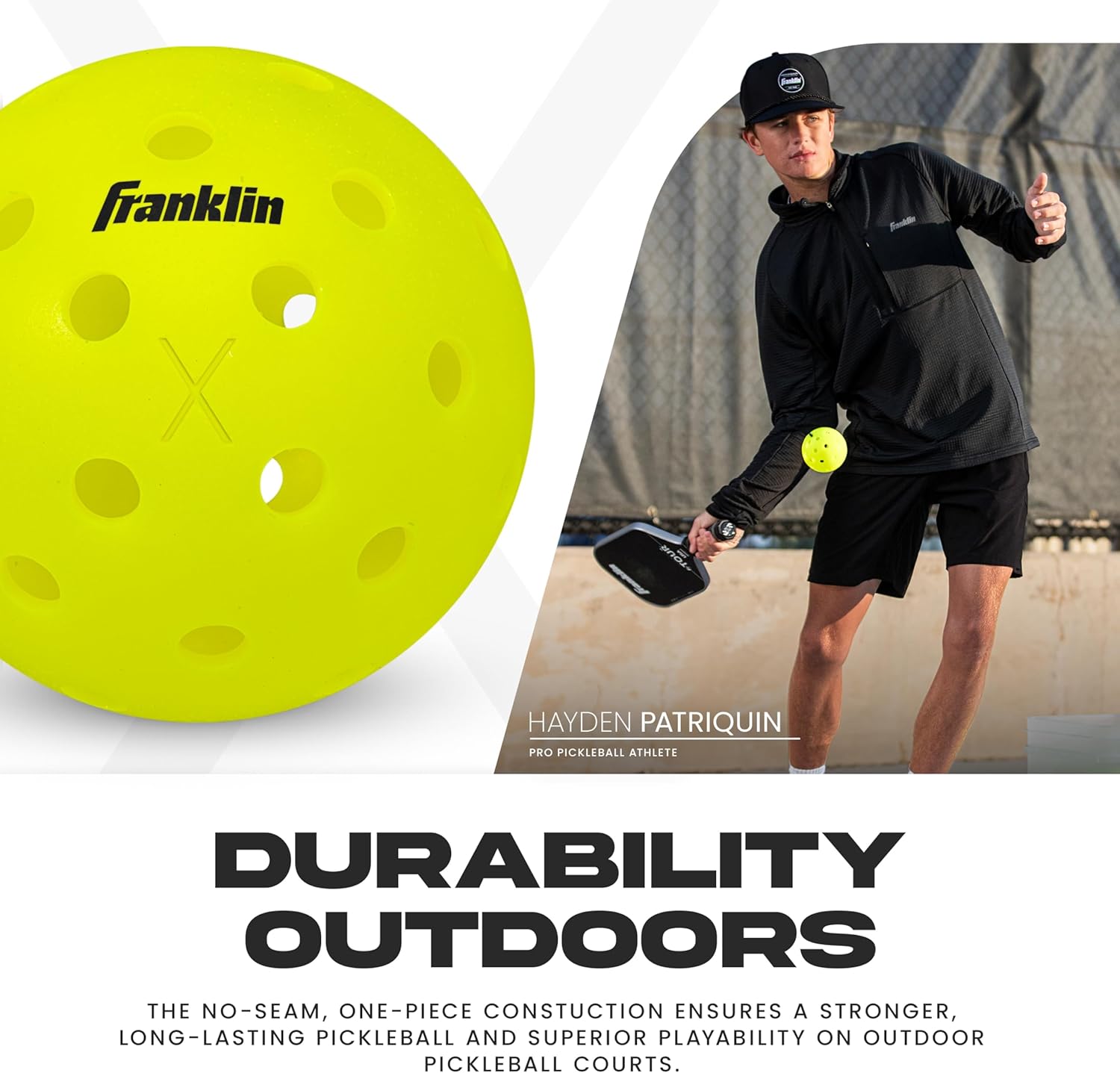 Franklin Sports X-40 Outdoor Pickleballs - Official Ball of USA Pickleball, APP Tour + Pickleball US Open - 3 Packs, 12 Packs, 36 Pickleball Buckets, 50, 100 + 400 Bulk Packs of Regulation Pickleballs