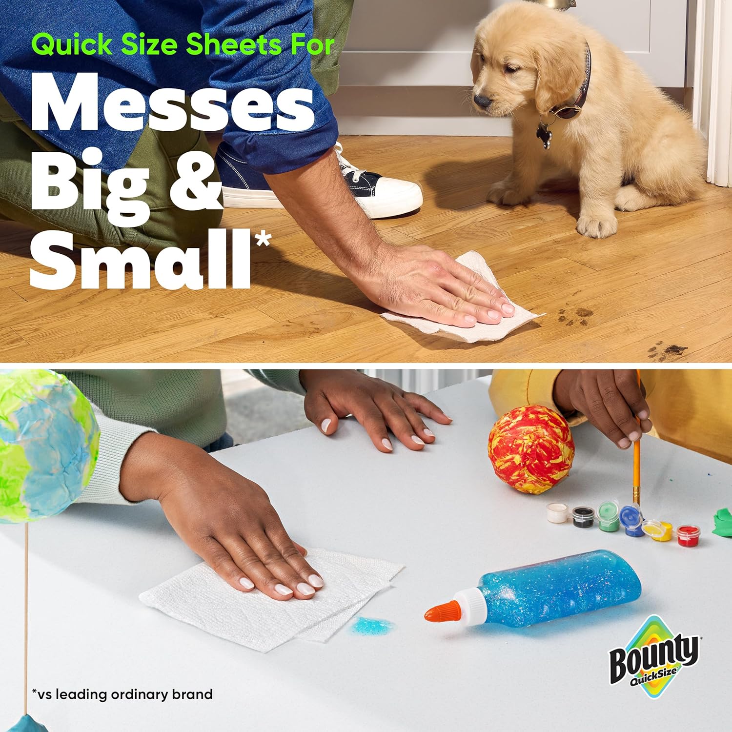 Bounty Quick Size Paper Towels – 8 Family Rolls (Equals 20 Regular Rolls)