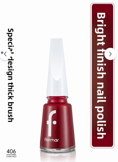 Flormar Klasik Parlak Bitişli Yüksek Pigmentli Oje - Nail Enamel -406 Dark Red New- 8682536036009